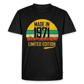 50th Birthday 1971 Gift Funfzig Gift Idea - Men's Premium Organic T-Shirt - black - Front - Nico (187cm)