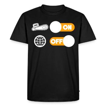 Tronçonneuse bûcheron sort blague - T-shirt Premium bio Homme - noir - Devant - Nico (187cm)