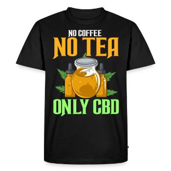 Pas de café pas de thé seulement CBD - T-shirt Premium bio Homme - noir - Devant - Nico (187cm)