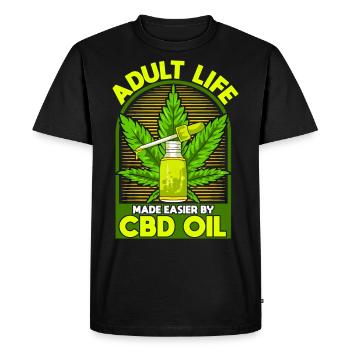 La vie adulte facilitée par l’huile de CBD - T-shirt Premium bio Homme - noir - Devant - Nico (187cm)