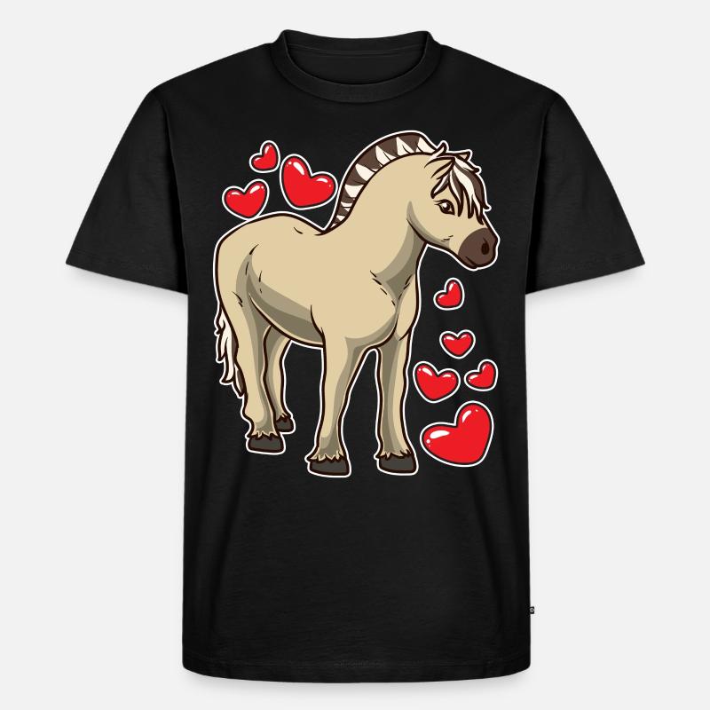 Fjordpferd Geschenk - Männer Premium Bio T-Shirt - Schwarz