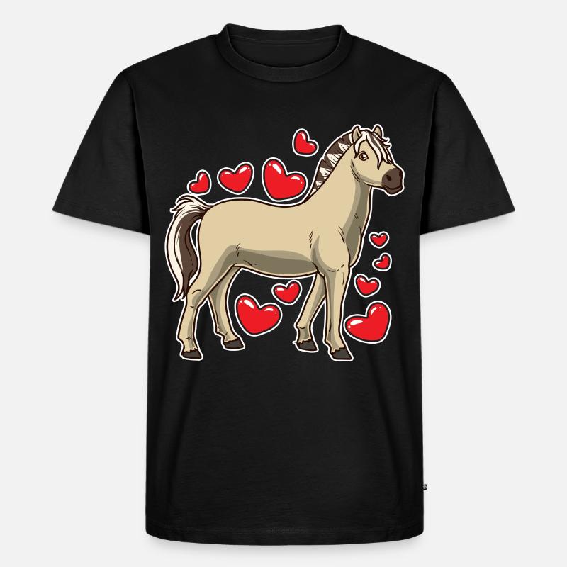 Fjordpferd Geschenk - Männer Premium Bio T-Shirt - Schwarz