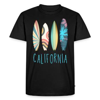 California Surfing Sunshine - Men's Premium Organic T-Shirt - black - Front - Nico (187cm)