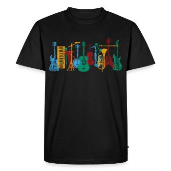 Instruments rétro instruments de musique rétro - T-shirt Premium bio Homme - noir - Devant - Nico (187cm)