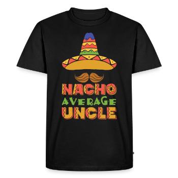 Nacho Oncle Moyen - T-shirt Premium bio Homme - noir - Devant - Nico (187cm)