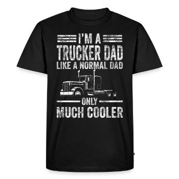 Trucker Dad Truck Driver Dad Father's Day Gift - Men's Premium Organic T-Shirt - black - Front - Nico (187cm)