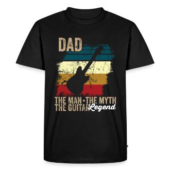 Dad The man The myth The guitar LEGEND - Men's Premium Organic T-Shirt - black - Front - Nico (187cm)