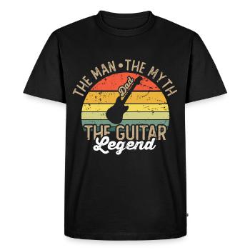 Dad The man The myth The guitar LEGEND - T-shirt Premium bio Homme - noir - Devant - Nico (187cm)