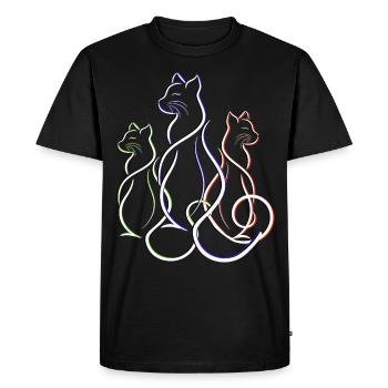 Chat Chat Chat Kitten Cat - T-shirt Premium bio Homme - noir - Devant - Nico (187cm)