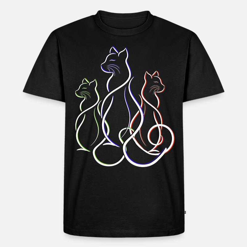 Katze Kater Katzen Kitten Cat - Männer Premium Bio T-Shirt - Schwarz