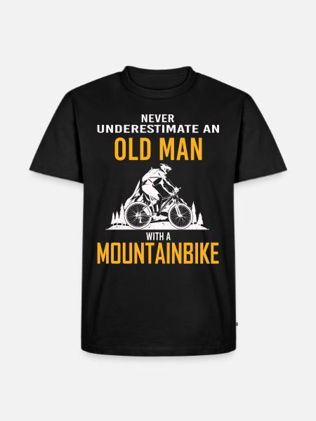 never underestimate, funny saying - Men's Premium Organic T-Shirt - black