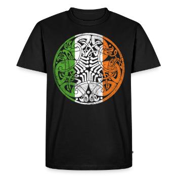 Symbole celtique Irish St. Patrick’s Day - T-shirt Premium bio Homme - noir - Devant - Nico (187cm)