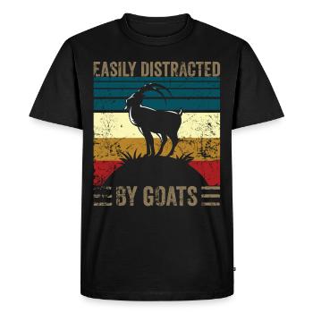 Easily distracted by goats - T-shirt Premium bio Homme - noir - Devant - Nico (187cm)