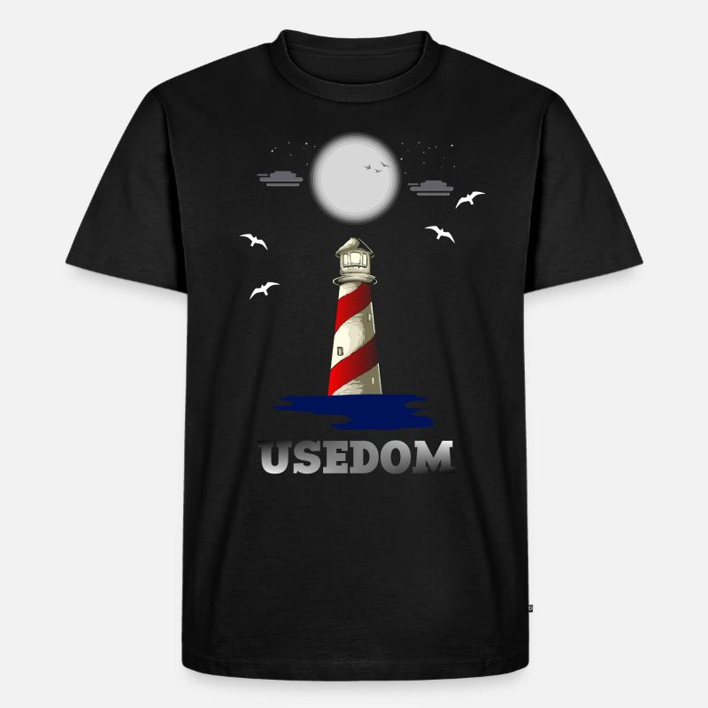 USEDOM - Männer Premium Bio T-Shirt - Schwarz