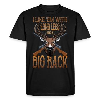 Chasseurs Cerf Sauvage Chasse au cerf Chasse Cerf - T-shirt Premium bio Homme - noir - Devant - Nico (187cm)