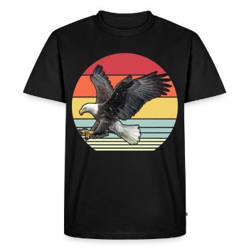 Eagle Retro Bird science Predators - Men's Premium Organic T-Shirt - black - Front - Nico (187cm)