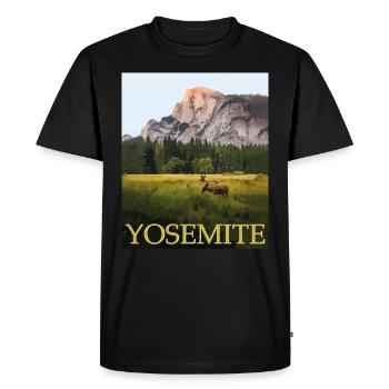 Yosemite Wild Nature - Men's Premium Organic T-Shirt - black - Front - Nico (187cm)