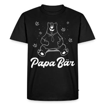 Papa Bear Gift Idea - Men's Premium Organic T-Shirt - black - Front - Nico (187cm)