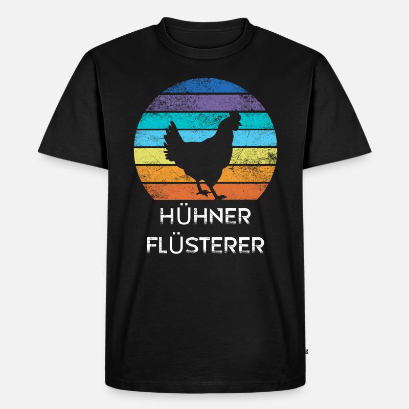 Landwirt Hühnerflüsterer - Männer Premium Bio T-Shirt - Schwarz