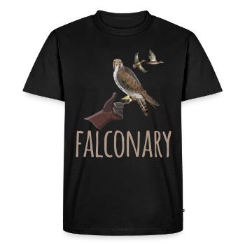 Fauconnerie Aigle Fauconnier Oiseaux Oiseaux - T-shirt Premium bio Homme - noir - Devant - Nico (187cm)