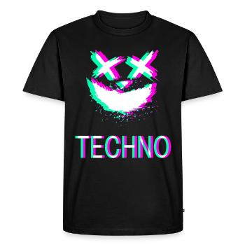 Techno Rave Festival Synth Party Emma Glitch - Men's Premium Organic T-Shirt - black - Front - Nico (187cm)