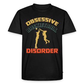Basket-ball sport en salle sport - T-shirt Premium bio Homme - noir - Devant - Nico (187cm)