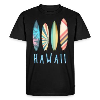 Hawaii Surfing Paradise Surfboards - Men's Premium Organic T-Shirt - black - Front - Nico (187cm)