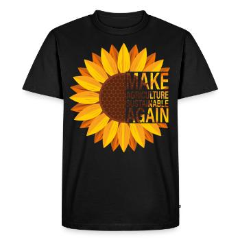 Faire de l’agriculture durable - T-shirt Premium bio Homme - noir - Devant - Nico (187cm)