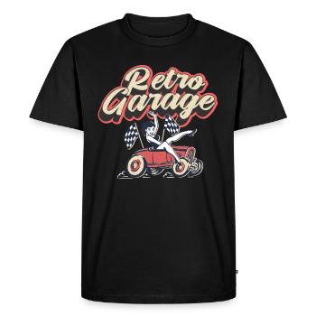 Retro Garage Car Mechanic Workshop - Men's Premium Organic T-Shirt - black - Front - Nico (187cm)