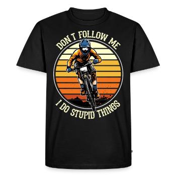 Mountain Bike Downhill MTB Vintage Enduro Freeride - Men's Premium Organic T-Shirt - black - Front - Nico (187cm)