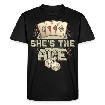 Poker Ass Poker Cards Poker Casino - Men's Premium Organic T-Shirt - black - Front - Nico (187cm)