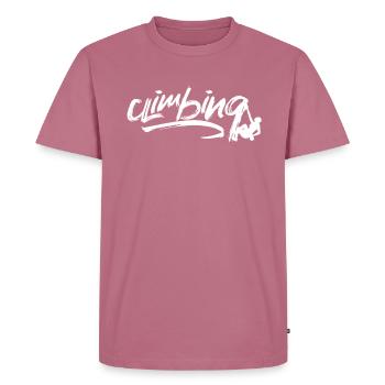 Climbing Mountaineering Climber Rock Climbing Hobby - Men's Premium Organic T-Shirt - mauve - Front - Nico (187cm)