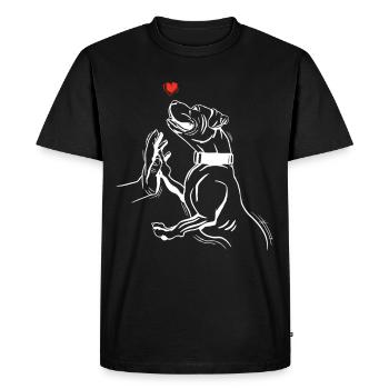 Pitbull dessiné à la main - T-shirt Premium bio Homme - noir - Devant - Nico (187cm)