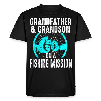 Grand-fils pêche - T-shirt Premium bio Homme - noir - Devant - Nico (187cm)