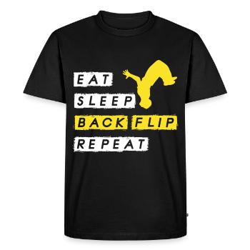 Parkour Backflip sportif séance d’entraînement - T-shirt Premium bio Homme - noir - Devant - Nico (187cm)