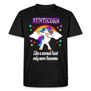 Aunticorn - Aunt Tante Einhorn Dabbing Unicorn - Men's Premium Organic T-Shirt - black - Front - Nico (187cm)