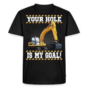Pelleteuse mécanicien travail métier Travaux de construction - T-shirt Premium bio Homme - noir - Devant - Nico (187cm)