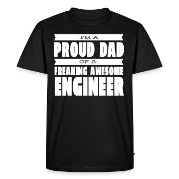 Fier père d’un ingénieur fantastique t-shirt - T-shirt Premium bio Homme - noir - Devant - Nico (187cm)