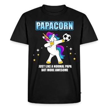 Papacorn - Papa Licorne Football Dabbing Unicorn - T-shirt Premium bio Homme - noir - Devant - Nico (187cm)