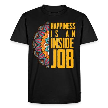 Mandala Meditation Yoga Happiness Namaste - Men's Premium Organic T-Shirt - black - Front - Nico (187cm)