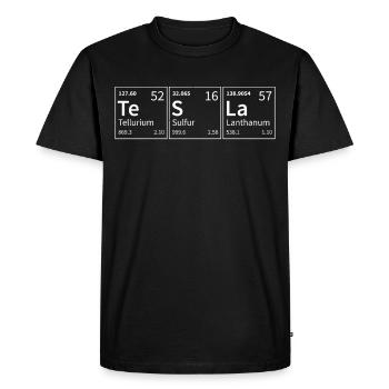 Tesla Éléments périodiques Chimie - T-shirt Premium bio Homme - noir - Devant - Nico (187cm)
