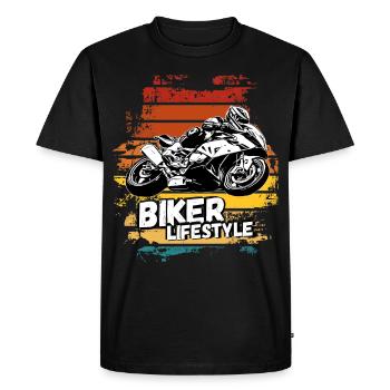 Motorcycle Lifestyle / Motorcycle / Motorcyclebiker - Men's Premium Organic T-Shirt - black - Front - Nico (187cm)