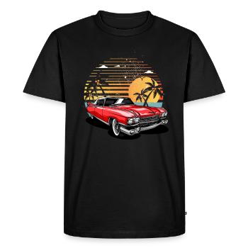 Vintage Custom Car sur la plage - T-shirt Premium bio Homme - noir - Devant - Nico (187cm)