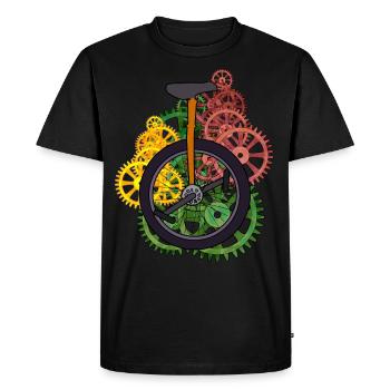 Machine monocycle technique Roue Roue Vélo - T-shirt Premium bio Homme - noir - Devant - Nico (187cm)