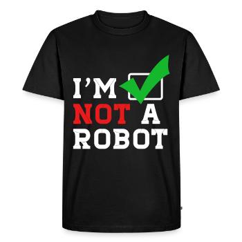 Je ne suis pas un robot sur Internet - T-shirt Premium bio Homme - noir - Devant - Nico (187cm)