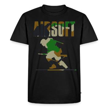Airsoft / Softair / Softgun / AEG Airsoft Milsim - T-shirt Premium bio Homme - noir - Devant - Nico (187cm)