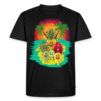 Fruits du sud de la mer du Sud Fruits Fantasy Vitamines - T-shirt Premium bio Homme - noir - Devant - Nico (187cm)