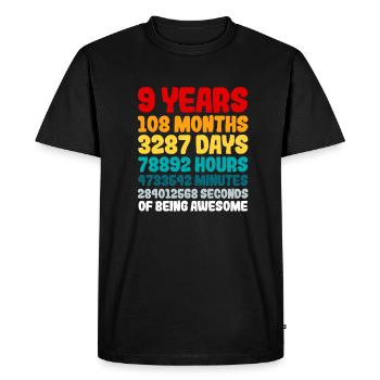 How many month, days, hours, minutes or seconds is - Men's Premium Organic T-Shirt - black - Front - Nico (187cm)