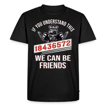 Auto Mécanicien V8 Moteur Voiture Fan - T-shirt Premium bio Homme - noir - Devant - Nico (187cm)