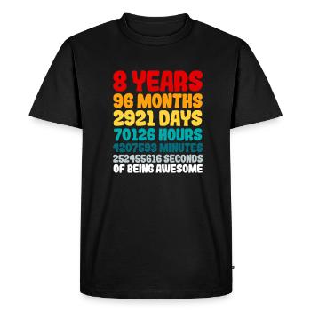 How many month, days, hours, minutes or seconds is - Men's Premium Organic T-Shirt - black - Front - Nico (187cm)
